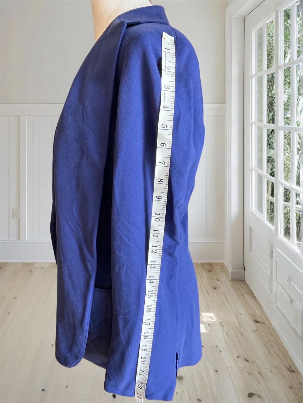 Vintage LAUREN RALPH LAUREN Women's Royal Blue Cotton Silk Blazer Jacket 10 - Picture 11 of 15